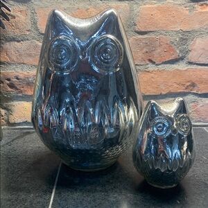 THRESHOLD MERCURY GLASS OWLS